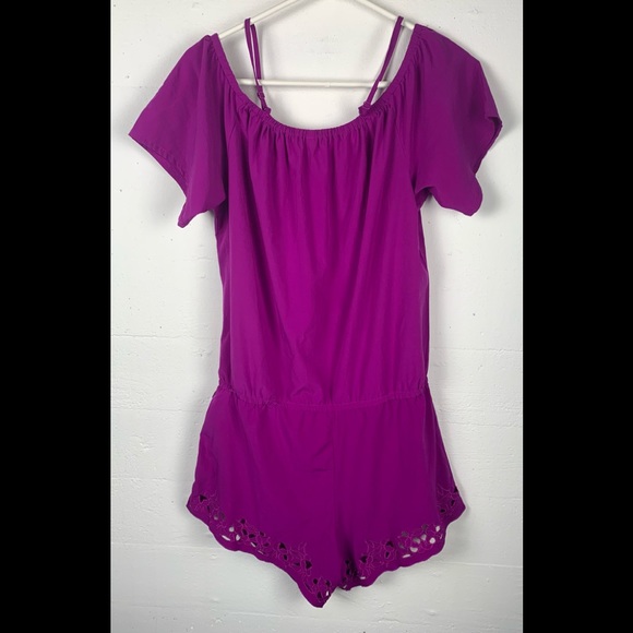 Fabletics Prue romper tulip one piece M 4" inseam kate hudson elastic waist - Picture 4 of 8